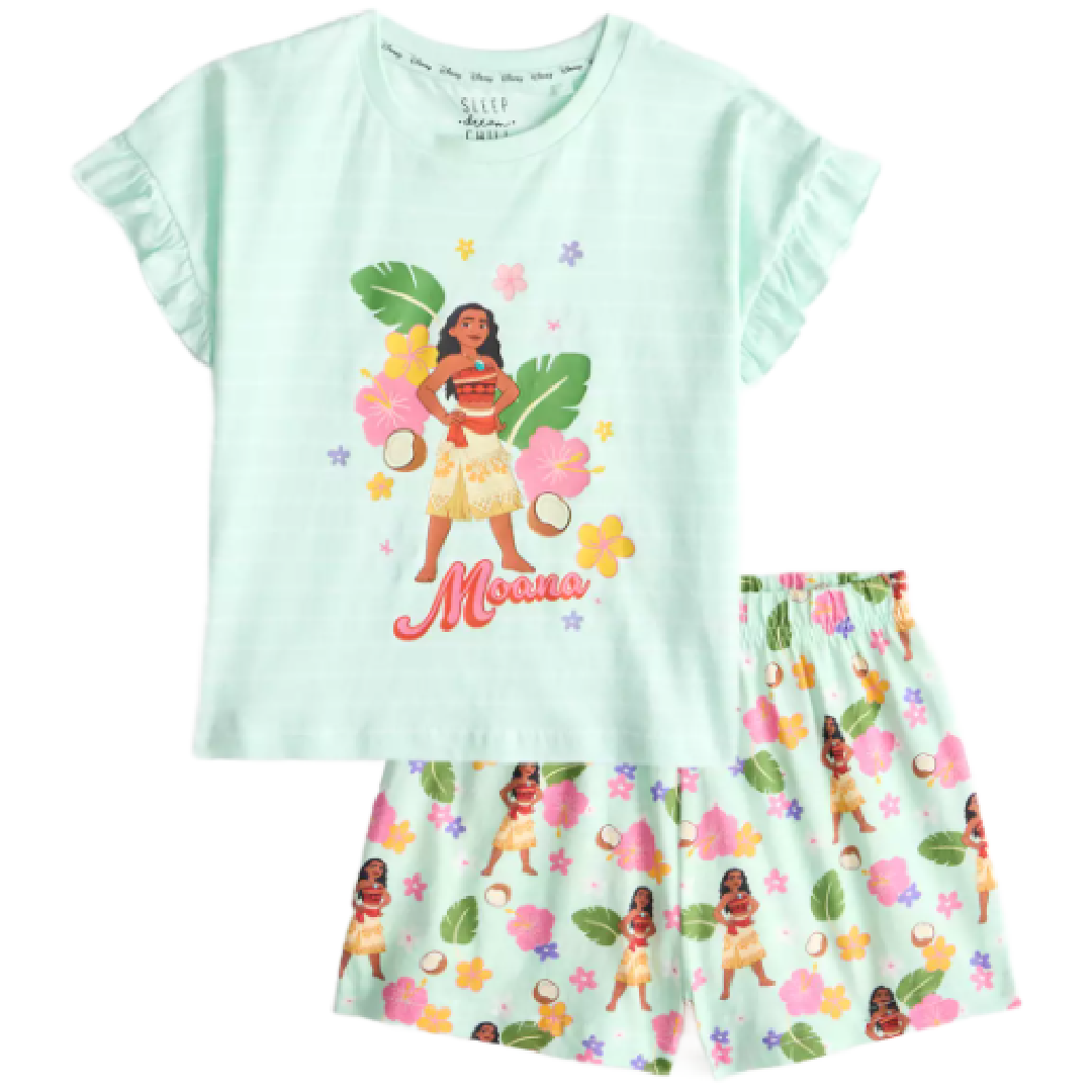 Moana | Mint Shortie Pyjamas | Little Gecko