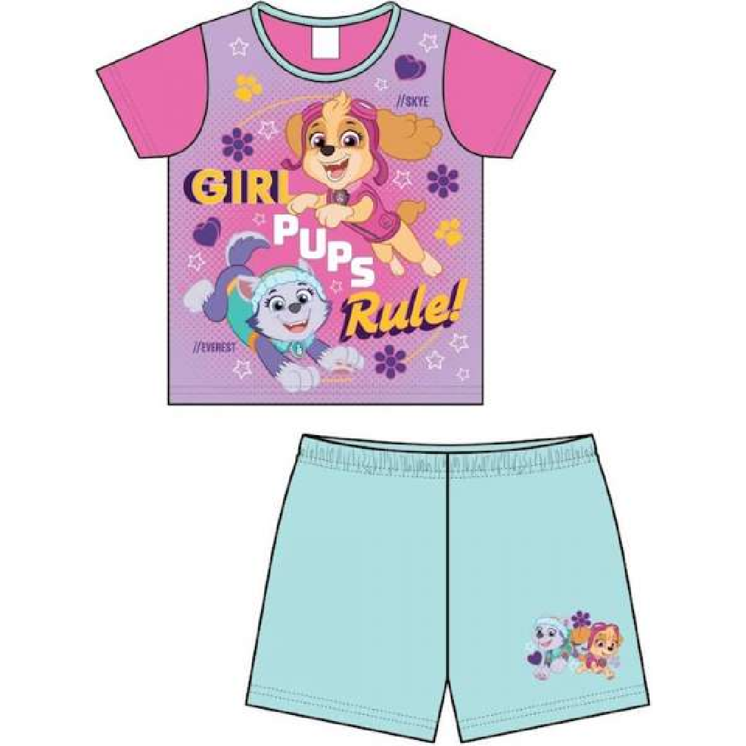 Paw Patrol | Girl Pups Rule Shortie Pyjamas | Little Gecko