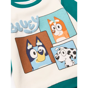 Bluey | Bluey & Friends Green Colour Block Sweatshirt | Little Gecko