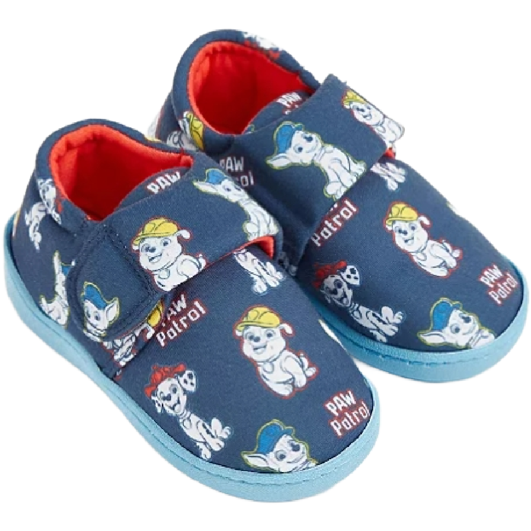 Paw Patrol | Navy All Over Print Slippers | Little Gecko
