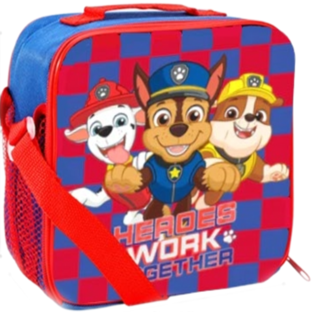 Paw Patrol | Red/Blue Checkered Lunch Bag | Little Gecko