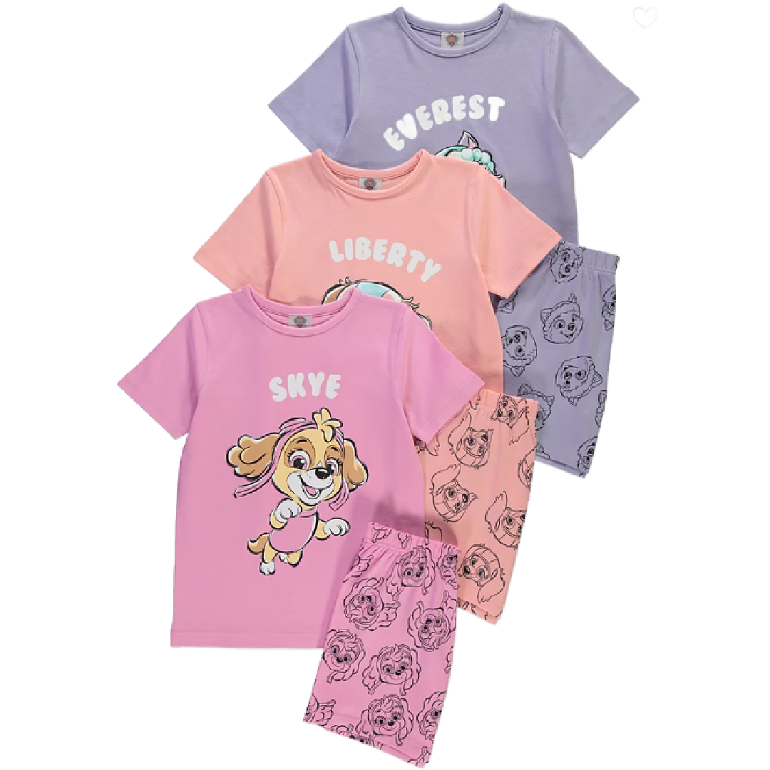 Paw Patrol | 3pk Shortie Pyjamas | Little Gecko