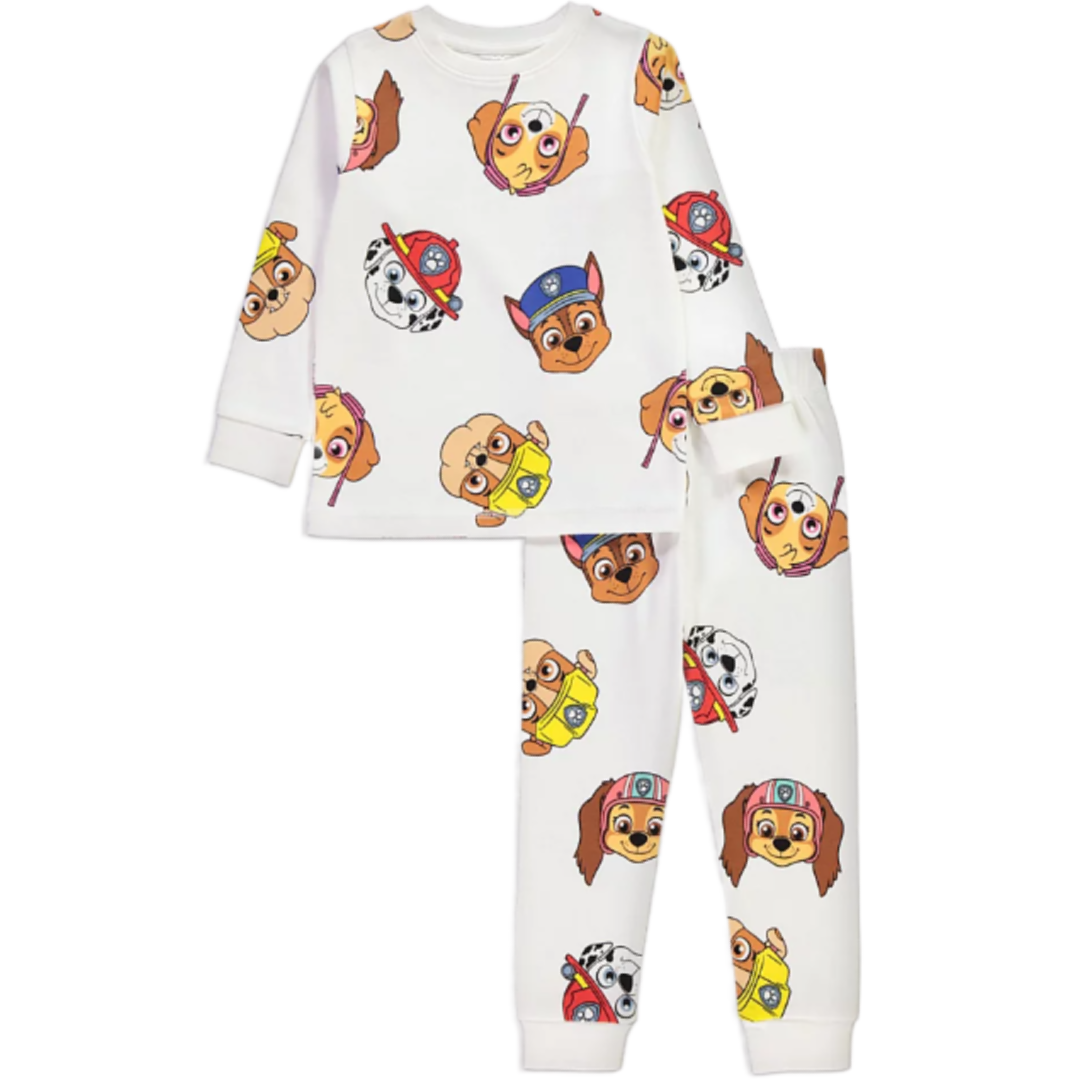 Paw Patrol | White Character Long Pyjamas | Little Gecko