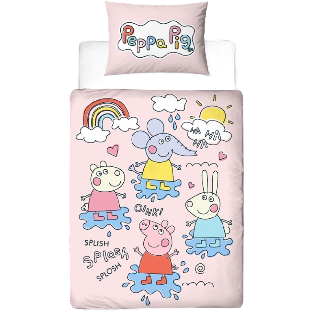 Peppa Pig | Playful Toddler/Cot Bed Quilt Cover Set | Little Gecko