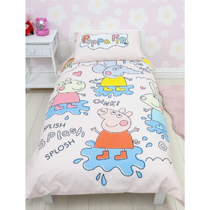 Peppa Pig | Playful Toddler/Cot Bed Quilt Cover Set | Little Gecko