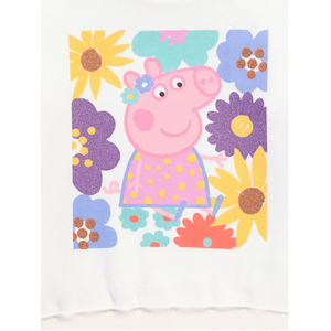 Peppa Pig | White Floral Sweatshirt | Little Gecko