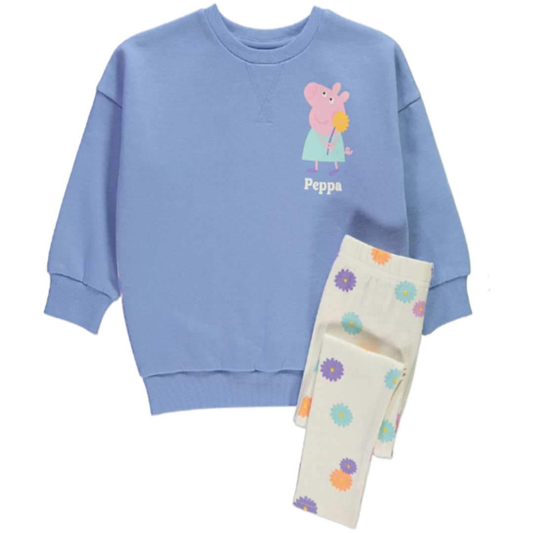 Peppa Pig | Blue Sweatshirt & Leggings Set | Little Gecko