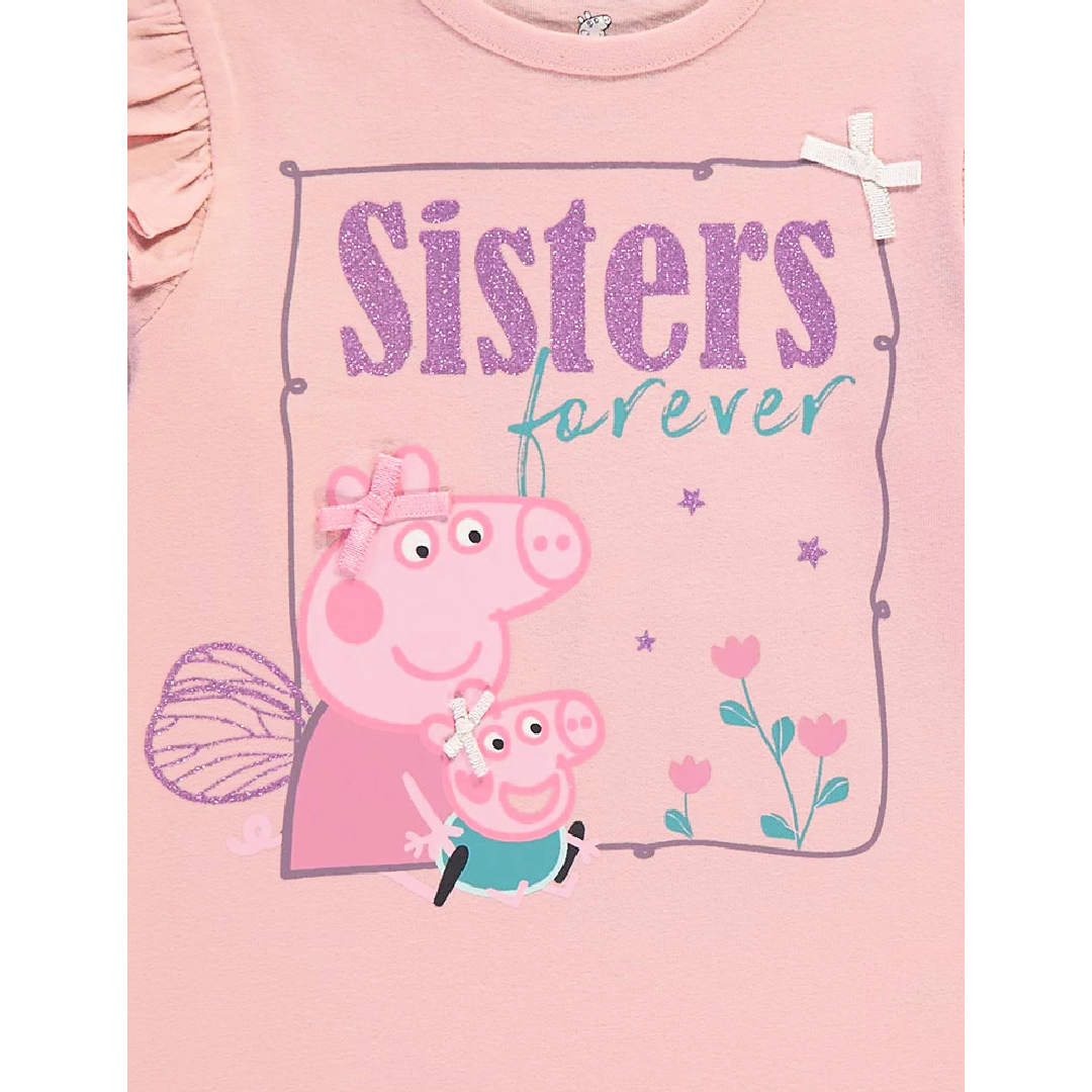 Peppa Pig | Pink Sisters Long Sleeve T-Shirt | Little Gecko