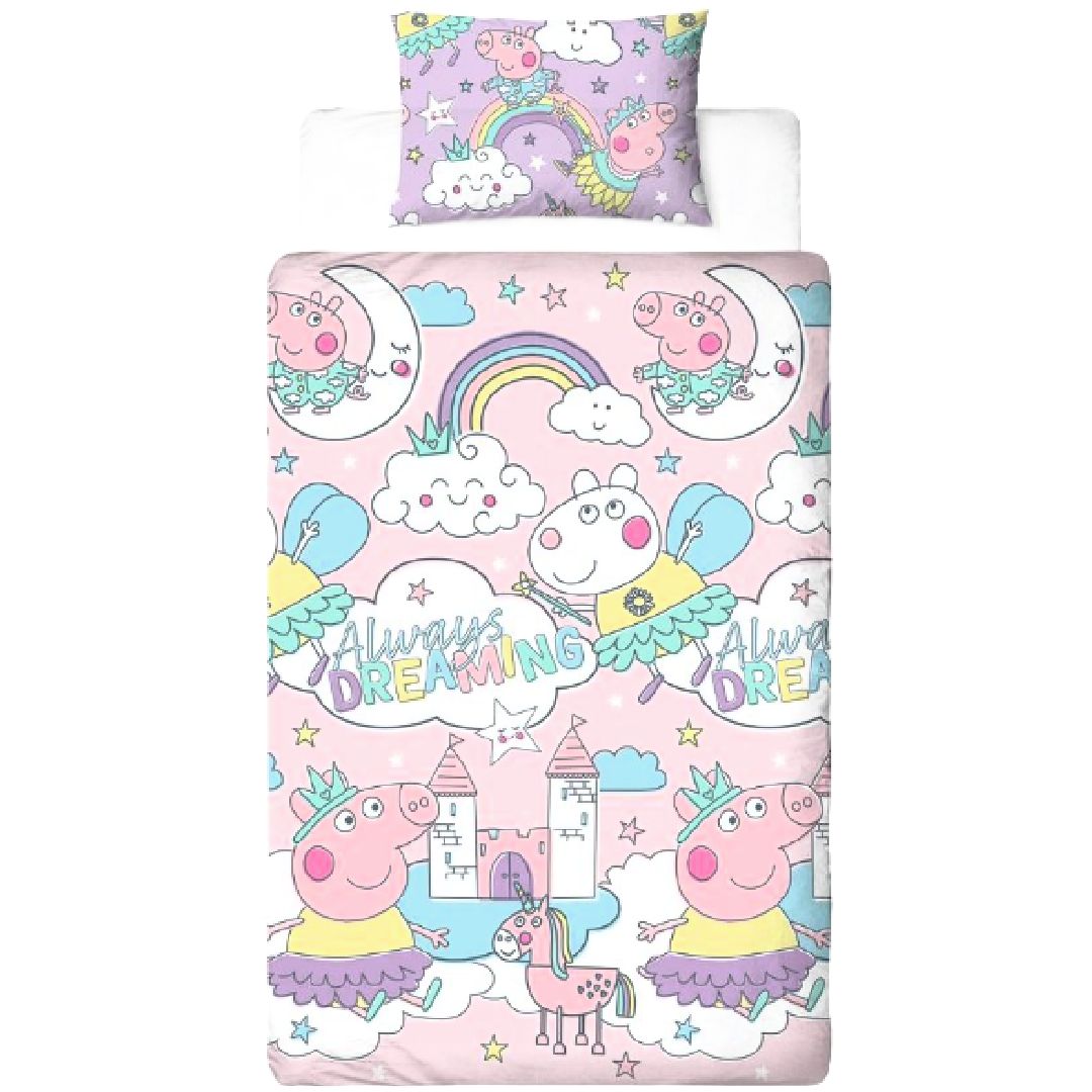 Peppa Pig | Bedtime Single Bed Quilt Cover Set | Little Gecko