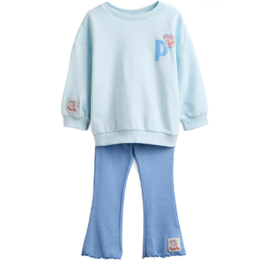 PEPPA PIG Blue Sweatshirt & Flared Leggings Set