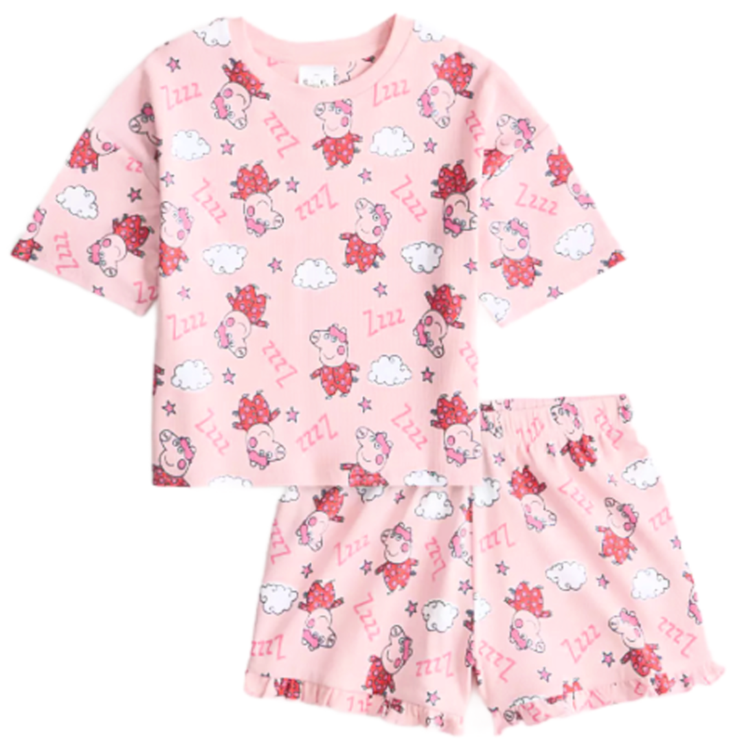 Peppa Pig | Pink Shortie Pyjamas | Little Gecko