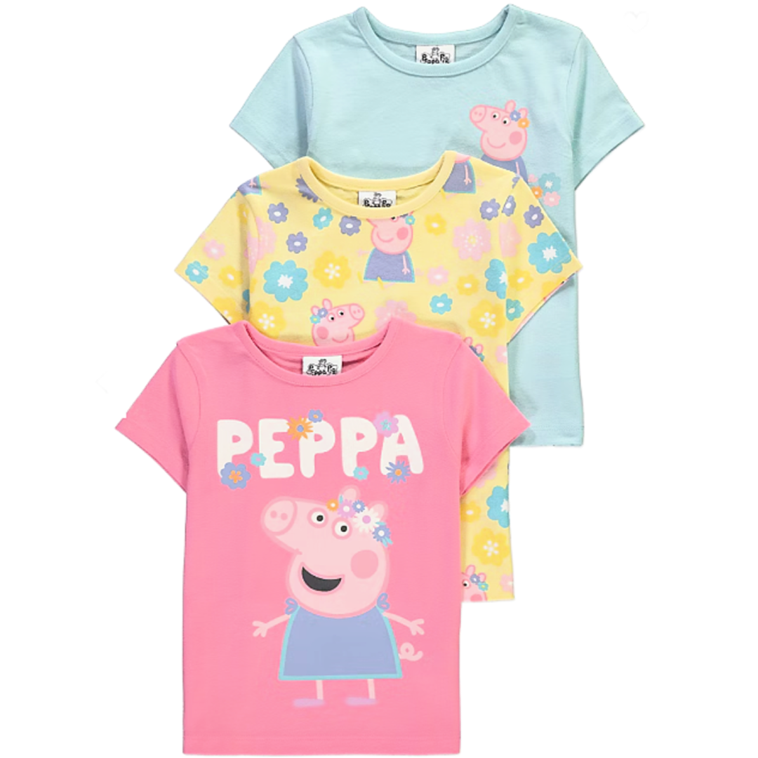 Peppa Pig | 3 Pack Short Sleeve T-Shirts | Little Gecko
