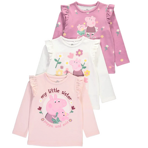 Peppa Pig | 3 Pack T-Shirts | Little Gecko