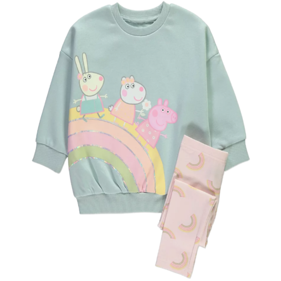 Peppa Pig | Rainbow Sweatshirt & Leggings Set | Little Gecko