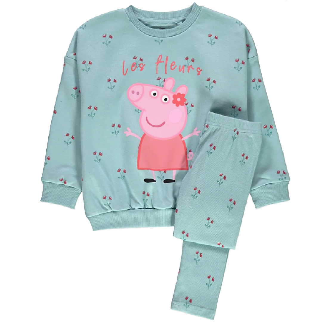 Peppa Pig | Aqua Sweatshirt & Leggings Set | Little Gecko