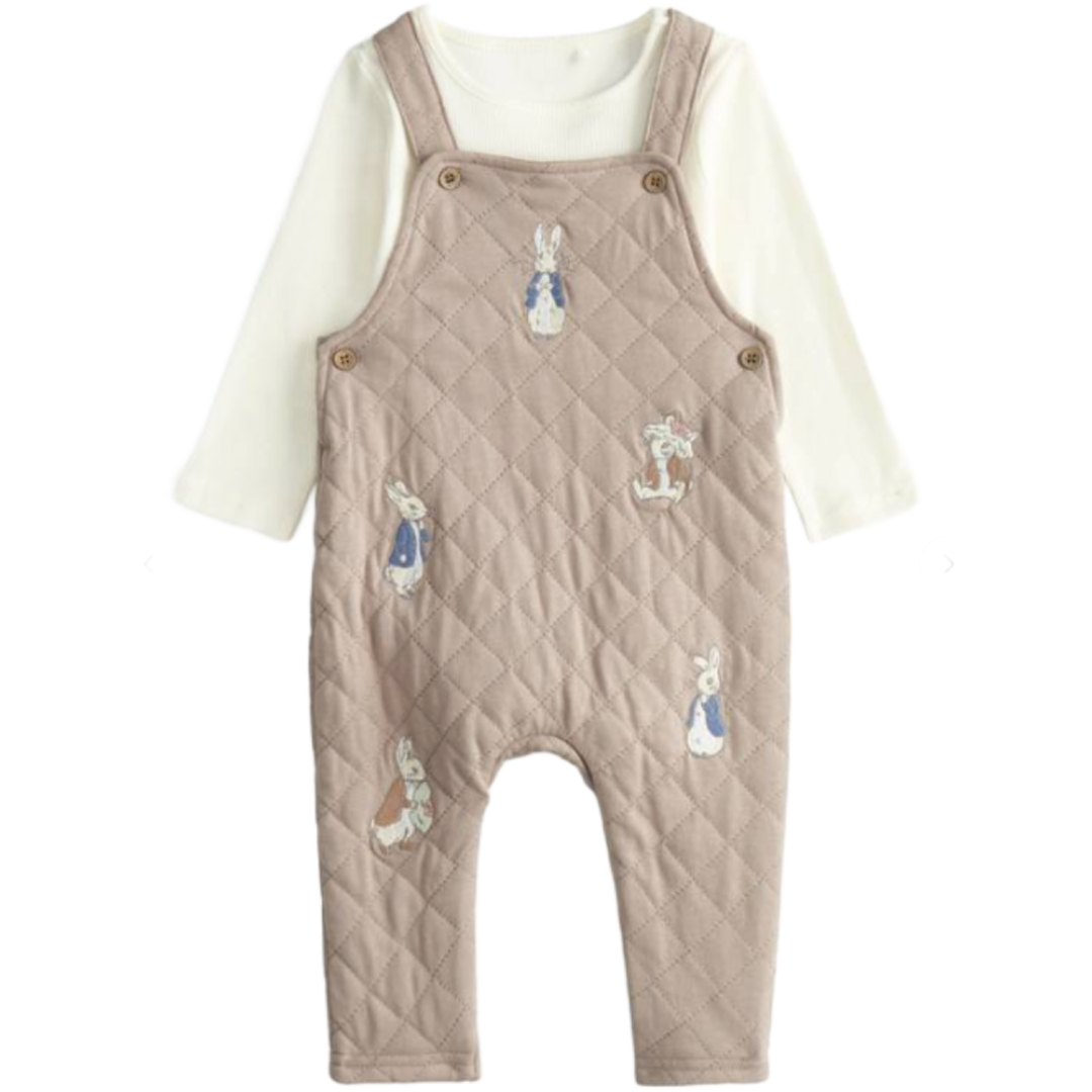 Peter Rabbit | Quilted Dungarees & Bodysuit Set | Little Gecko
