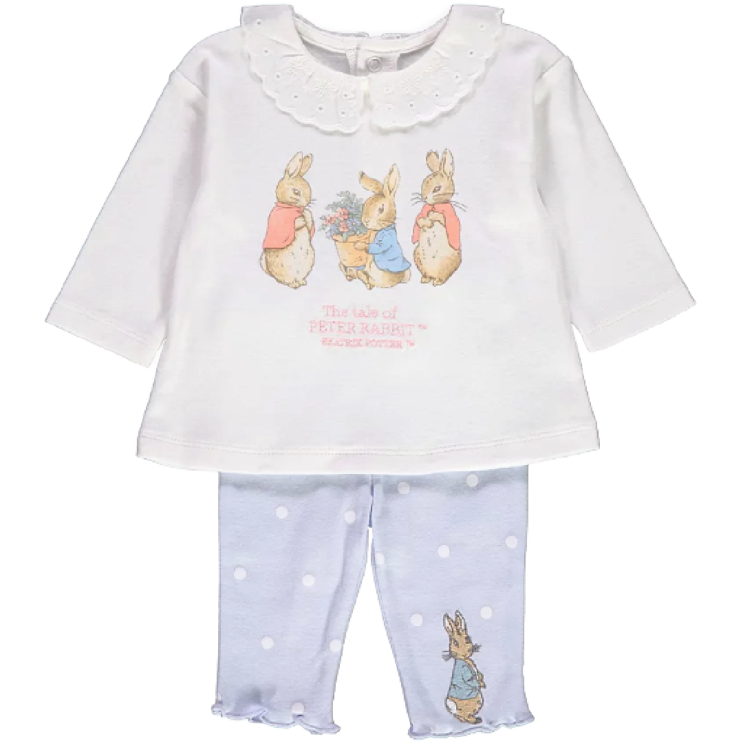 Peter Rabbit | Frill Collar Top & Leggings Set | Little Gecko