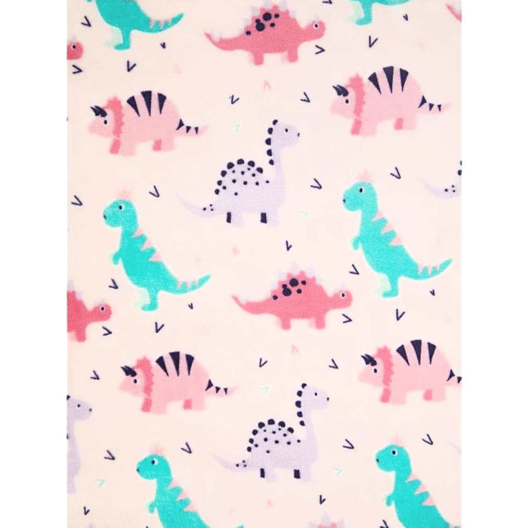 Pink Dinosaur | Fleece Blanket | Little Gecko
