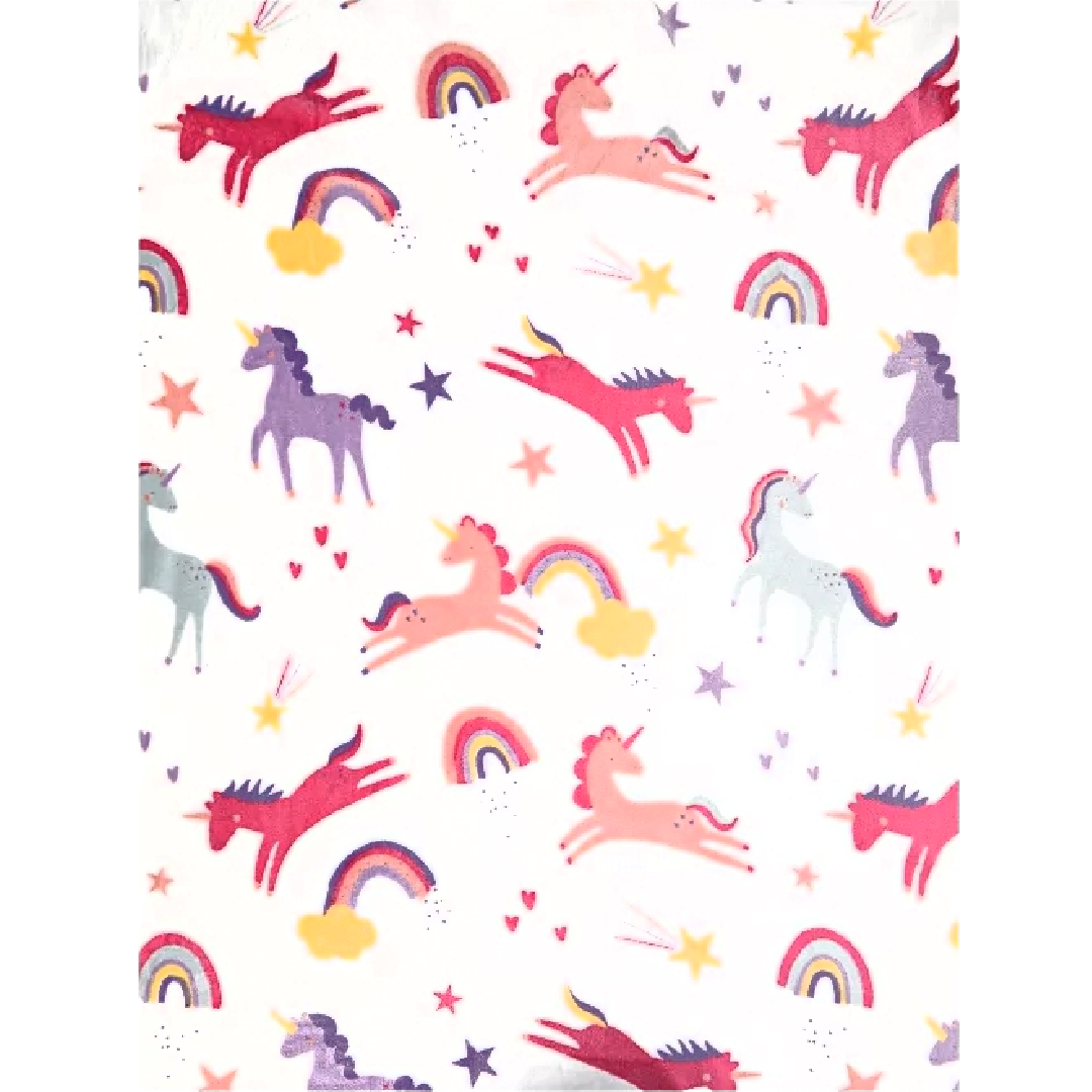 Pink Unicorn | Fleece Blanket | Little Gecko