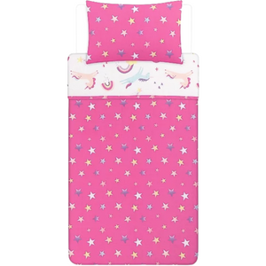 Pink Unicorn | Single Bed Quilt Cover Set | Little Gecko