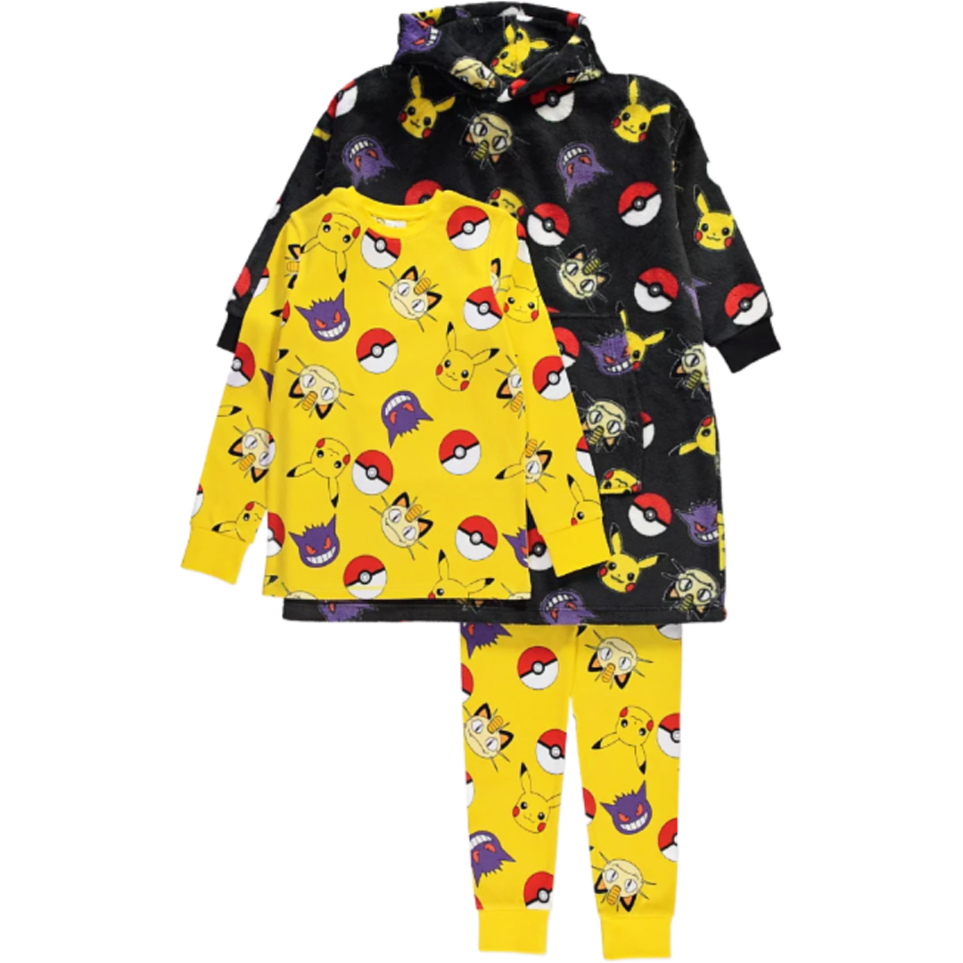 Pokémon | Long Pyjamas & Snuggle Hoodie Set | Little Gecko