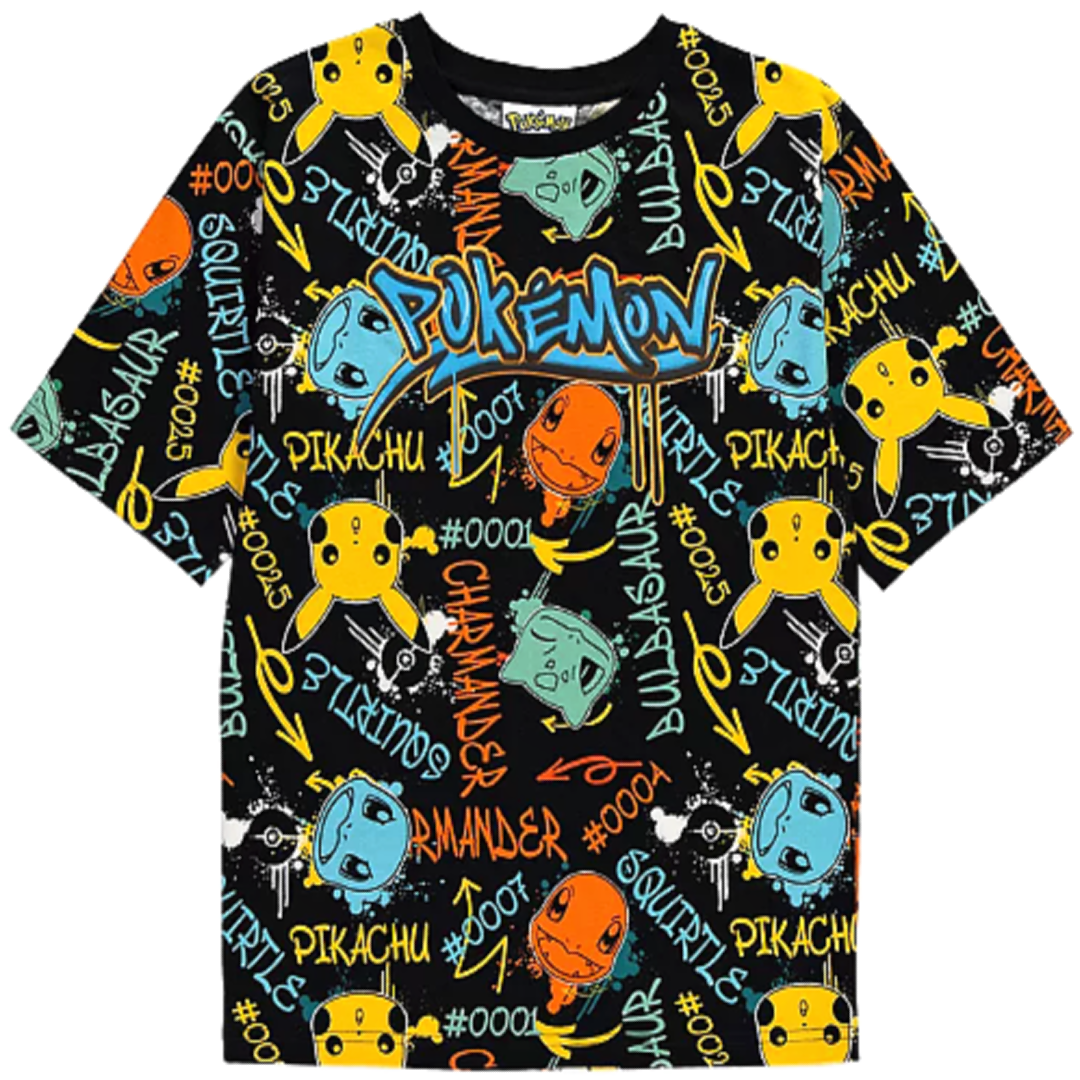 Pokémon | Bright Slogan Short Sleeve T-Shirt | Little Gecko