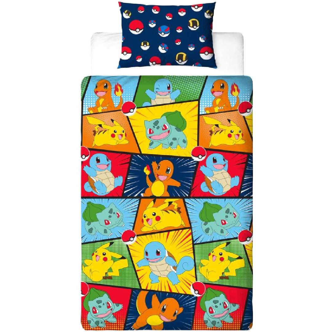 Pokémon | Retro Single Bed Quilt Cover Set | Little Gecko