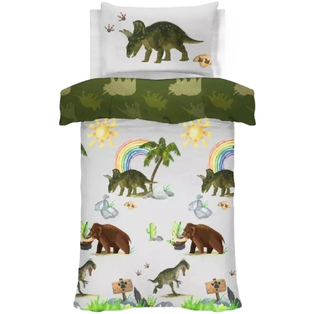 PREHISTORIC DINO Single Bed Quilt Cover Set