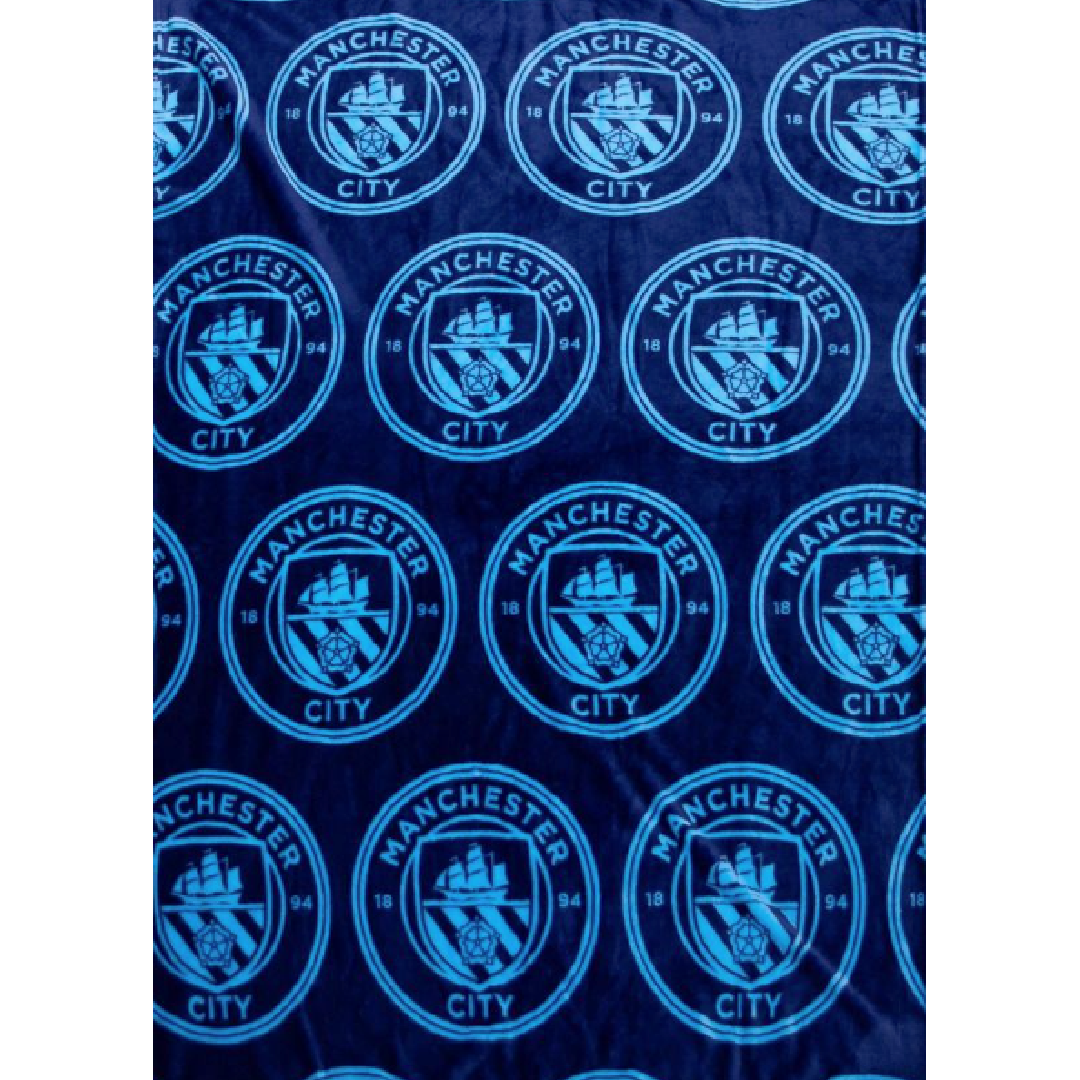 Premier League | Manchester City FC Mono Fleece Blanket | Little Gecko