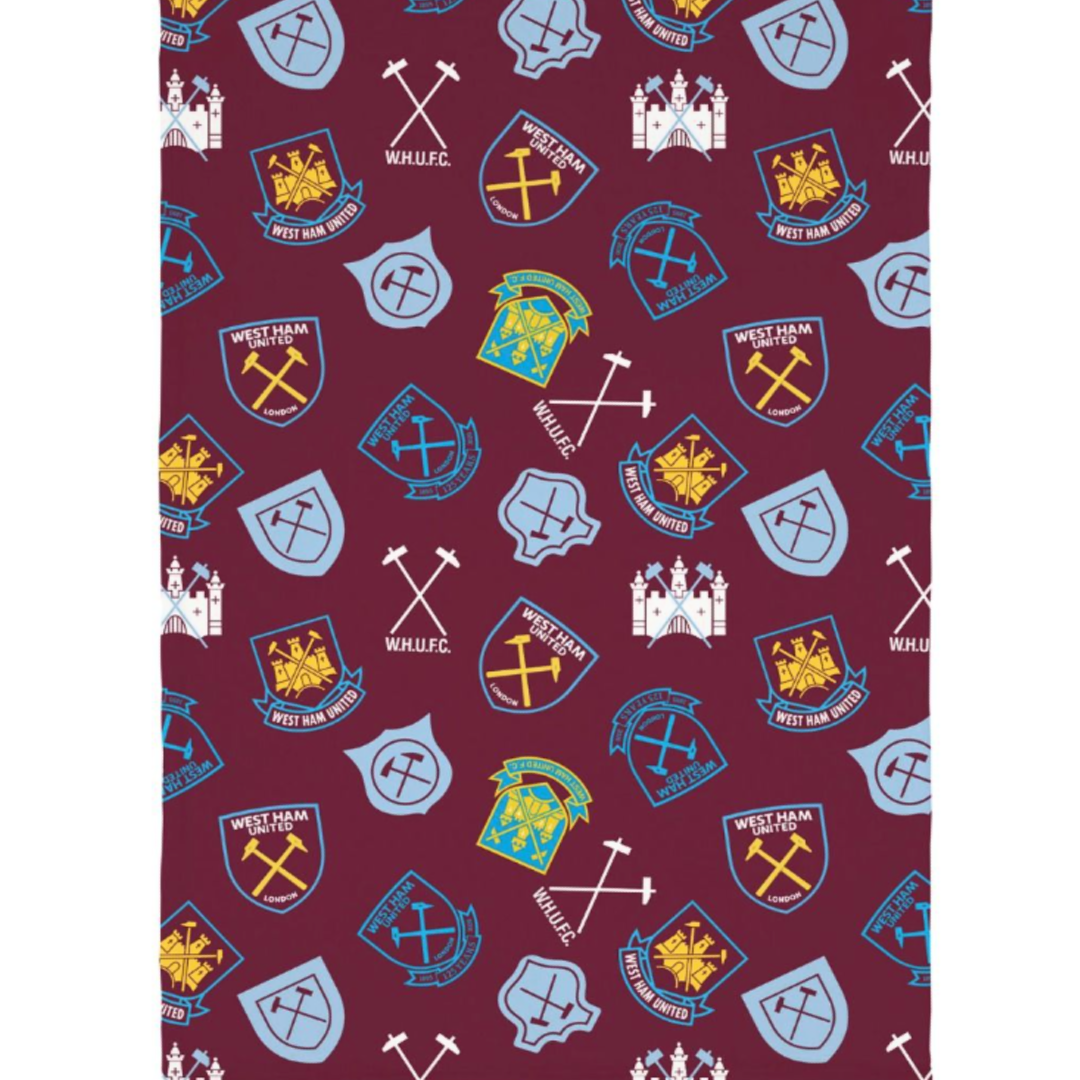 Premier League | West Ham FC Crest Fleece Blanket | Little Gecko