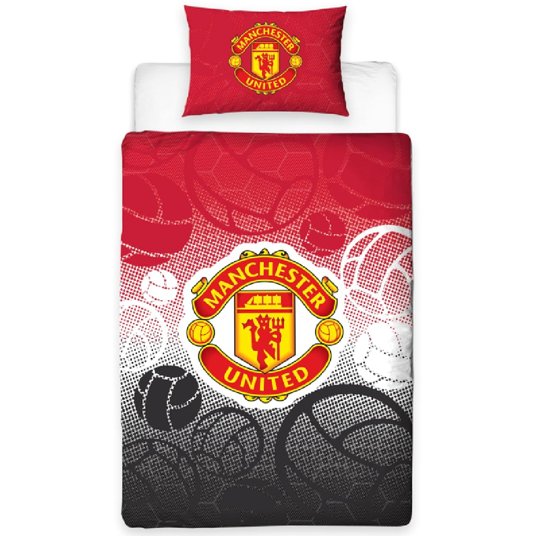 Premier League | Manchester United FC Single Bed Quilt Cover Set - Crest | Little Gecko