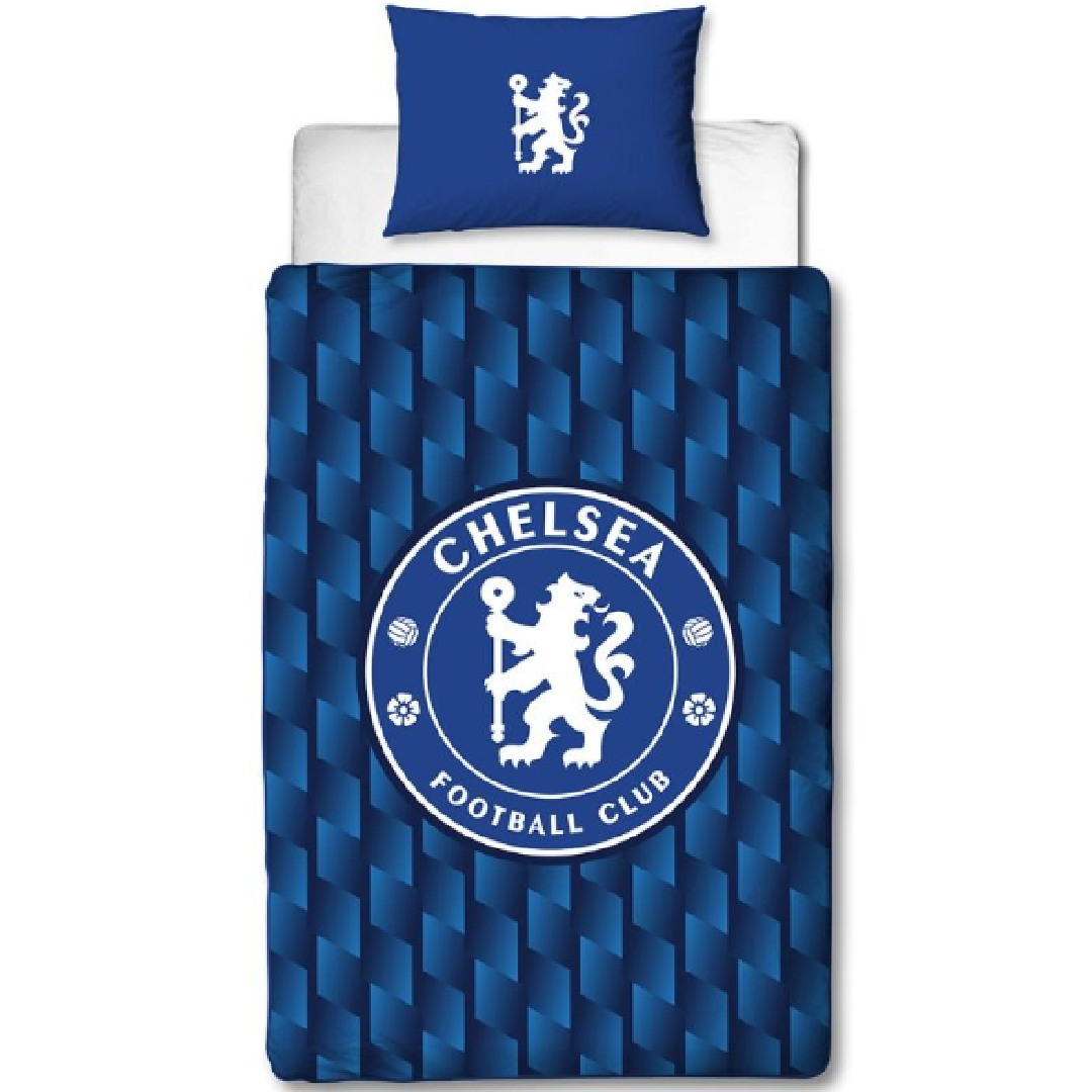 Premier League | Chelsea FC Single Bed Quilt Cover Set - Geometric | Little Gecko