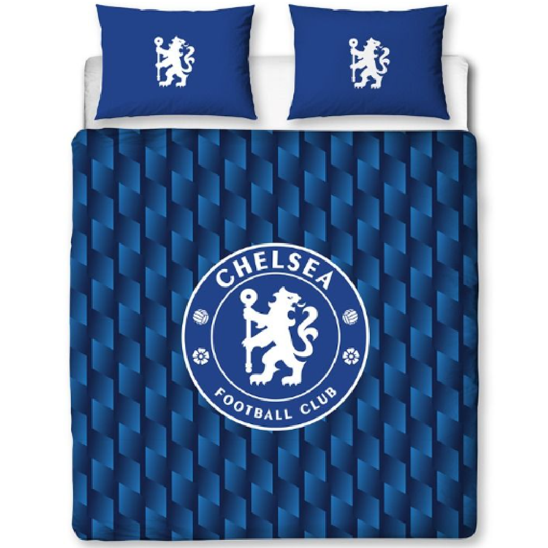 Premier League | Chelsea FC Double/Queen Bed Quilt Cover Set - Geometric | Little Gecko