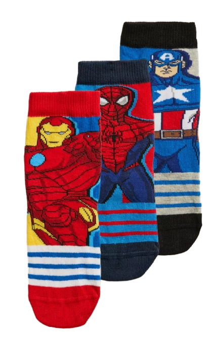 MARVEL COMICS 3pk Socks