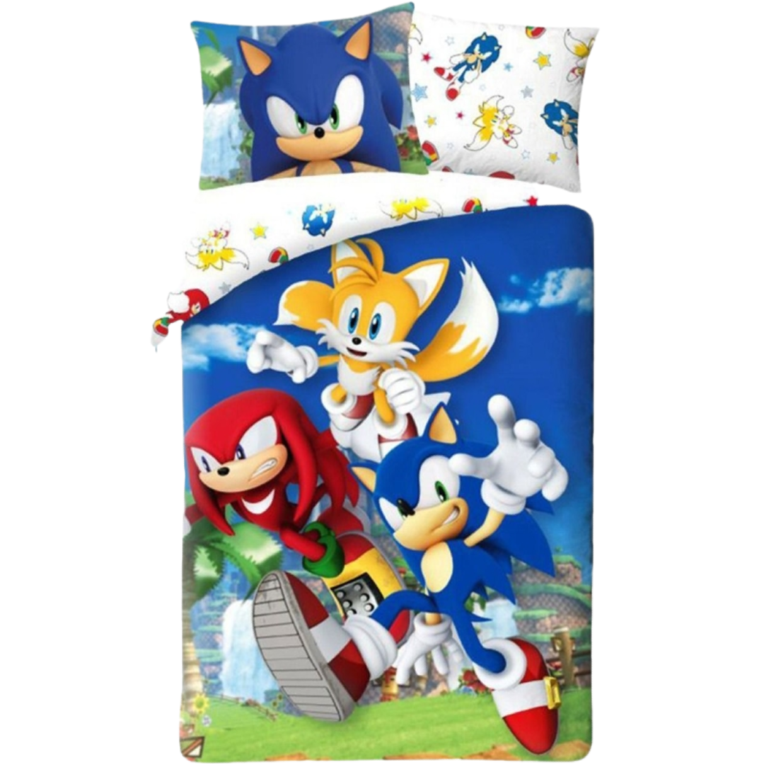 Sonic The Hedgehog | Team Single Bed Quilt Cover Set | Little Gecko
