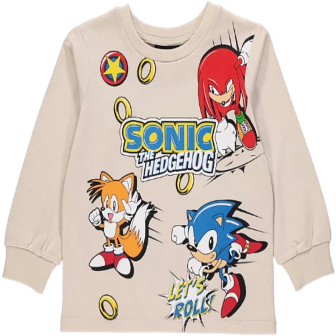 Sonic The Hedgehog | Oatmeal T-Shirt | Little Gecko
