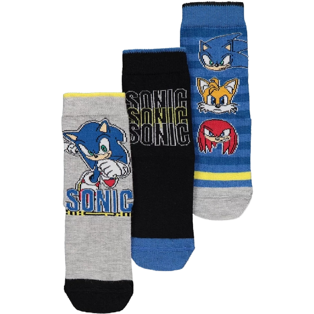 Sonic The Hedgehog | 3pk Socks | Little Gecko