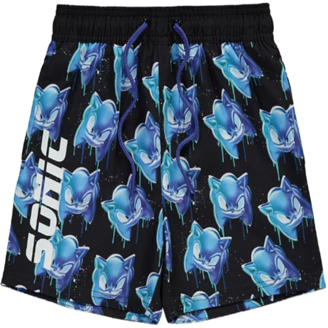 Sonic The Hedgehog | Blue/Black Boardshorts | Little Gecko