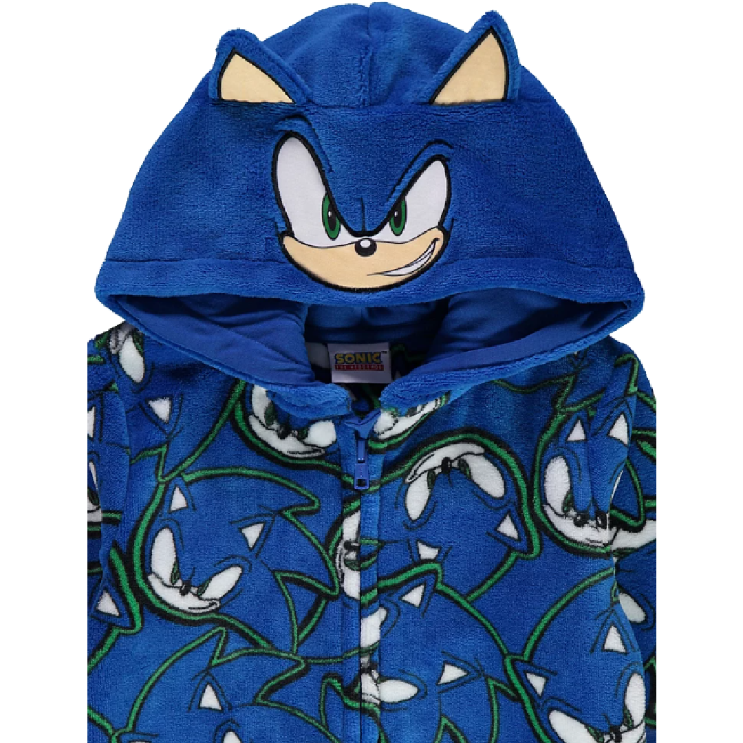 Sonic The Hedgehog | Blue Fleece All-In-One | Little Gecko
