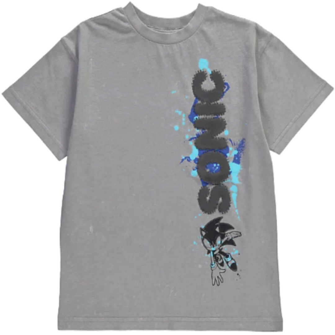Sonic The Hedgehog | Grey Short Sleeve T-Shirt | Little Gecko