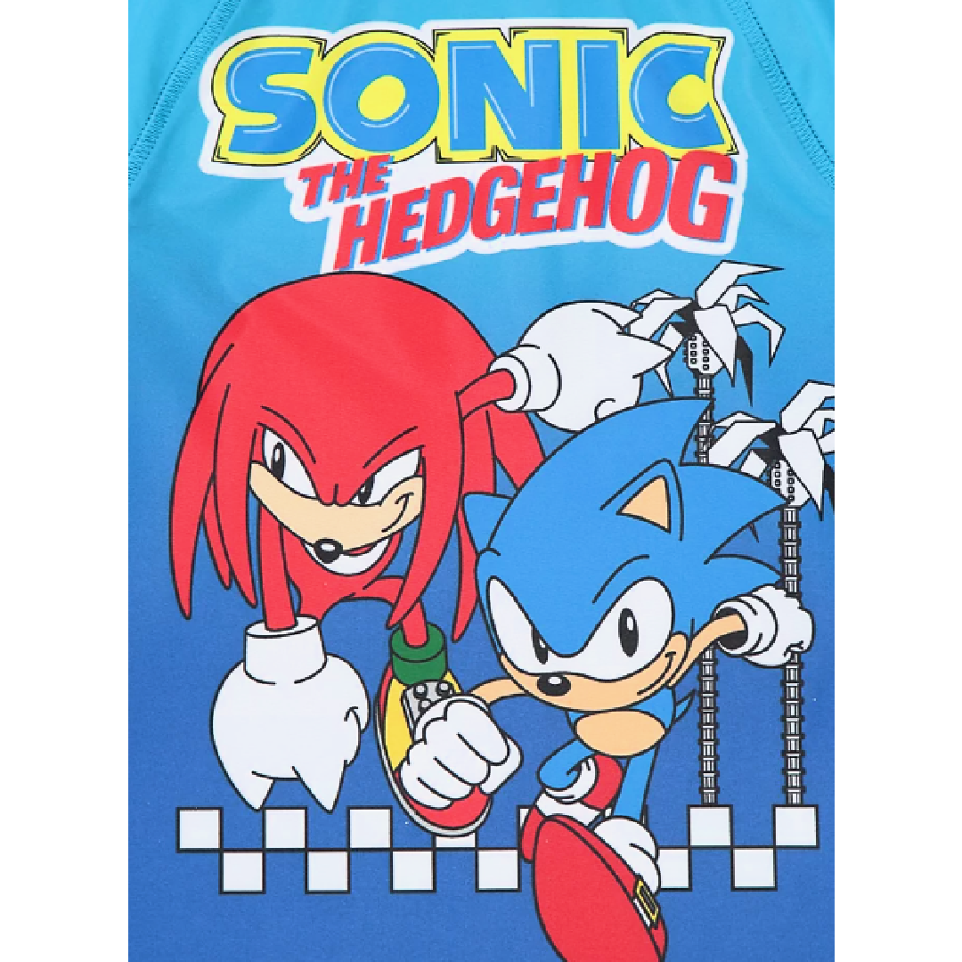 Sonic The Hedgehog | Blue Rashie Swim Top | Little Gecko