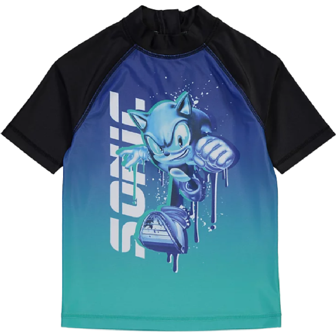 Sonic The Hedgehog | Ombre Rashie Swim Top | Little Gecko