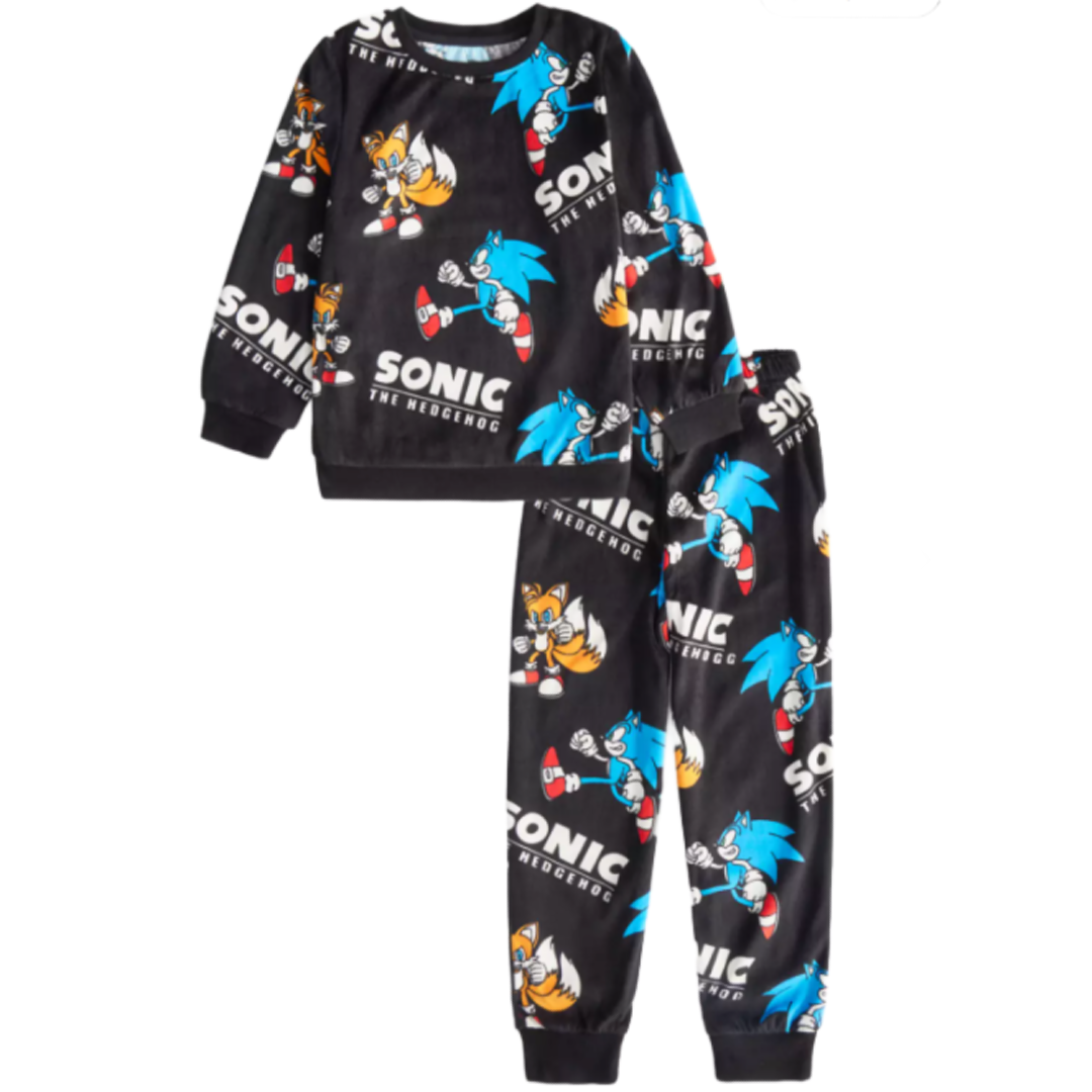 Sonic The Hedgehog | Velour Long Pyjamas | Little Gecko