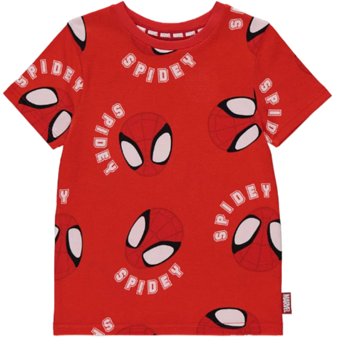 Spiderman | Red All Over Print T-Shirt | Little Gecko