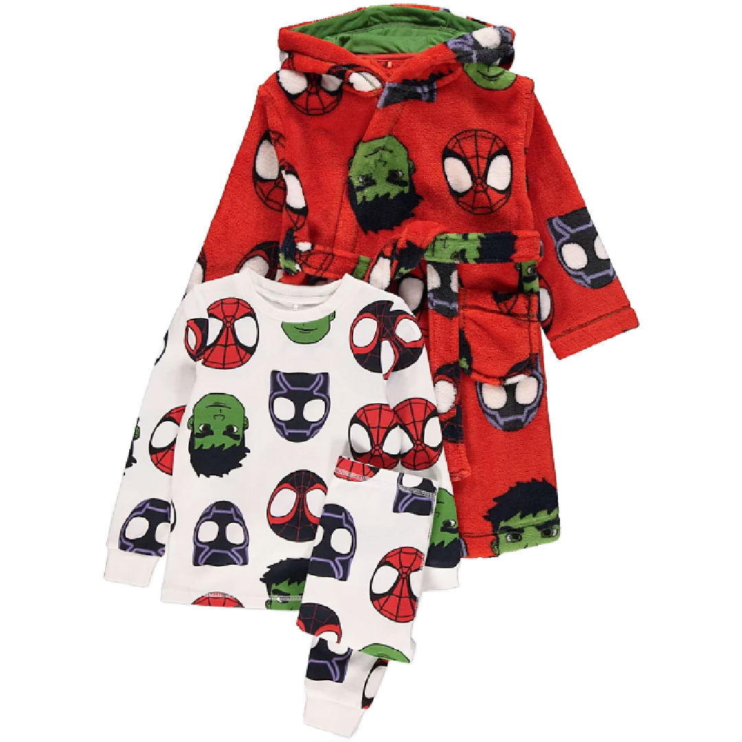 Spiderman & Friends | Pyjamas & Dressing Gown Set | Little Gecko