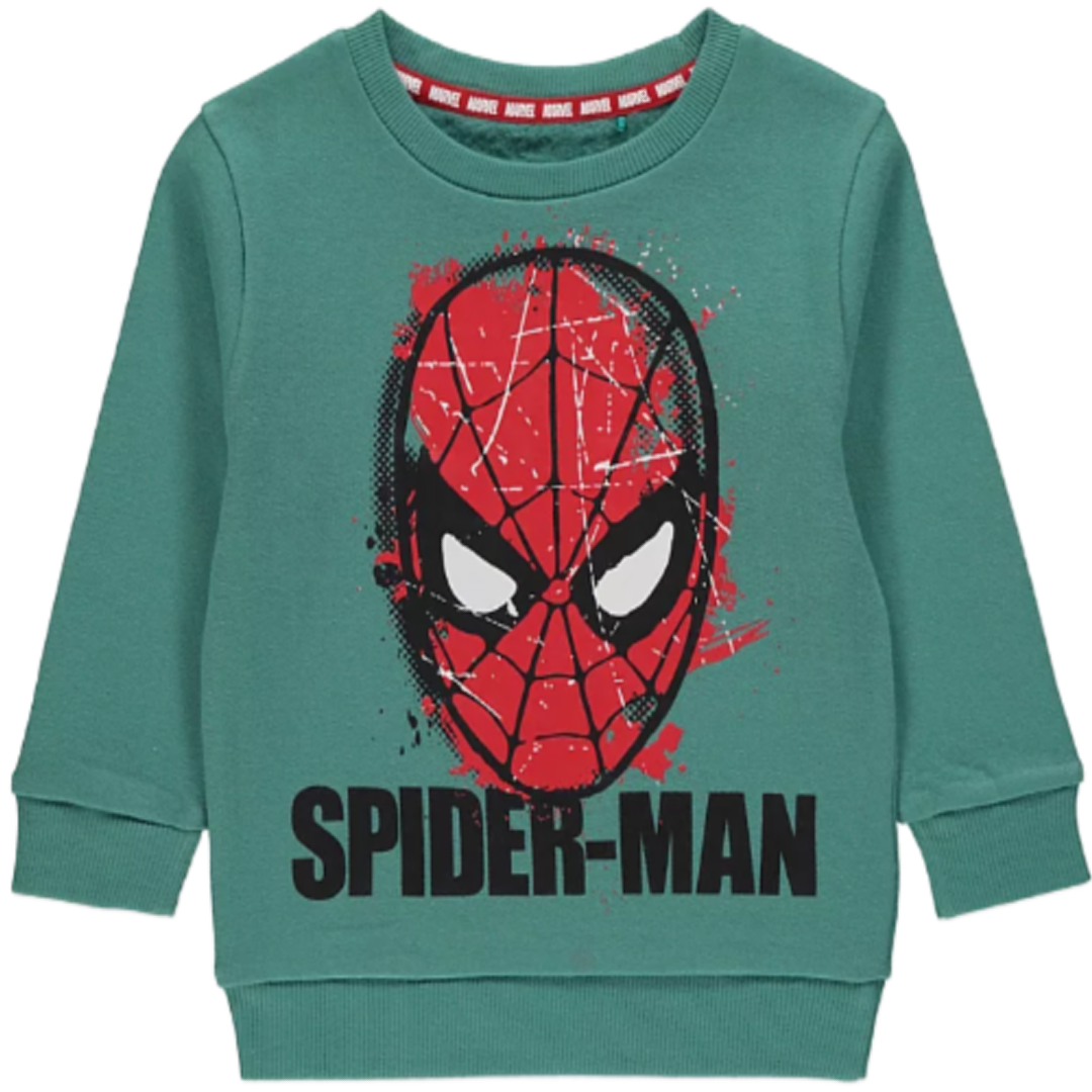 Spiderman | Green Sweatshirt | Little Gecko