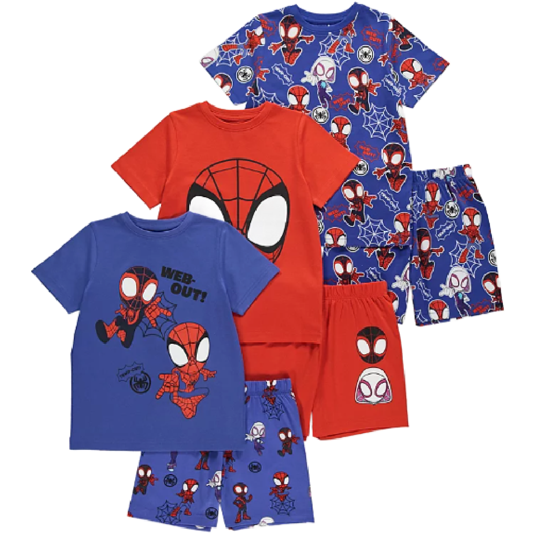 SPIDERMAN 3 Pack Shortie Pyjama Set