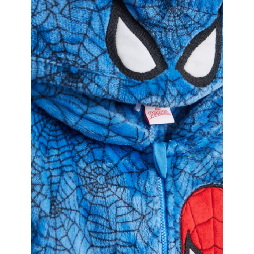 Spiderman | Blue Velour All-In-One | Little Gecko