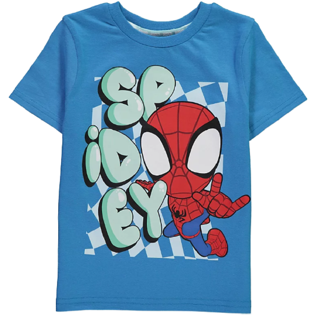 Spiderman | Blue Slogan T-Shirt | Little Gecko