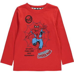 Spiderman | Red Long Sleeve T-Shirt | Little Gecko